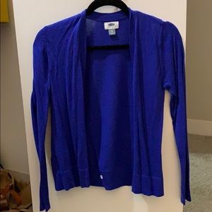Blue open cardigan